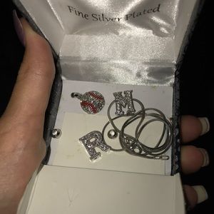 Silver plated charm necklace