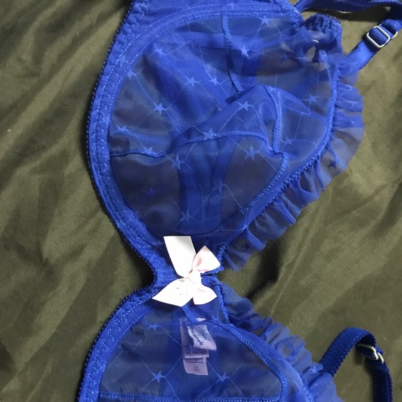 Agent provocateur bra and panty set blue star love