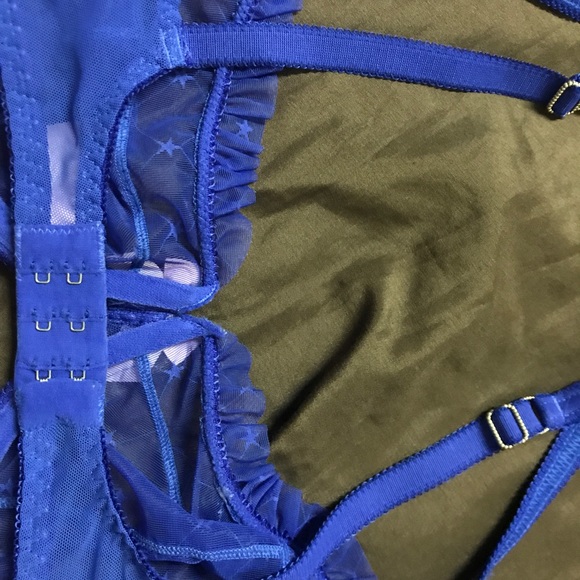 Agent provocateur bra and panty set blue star love