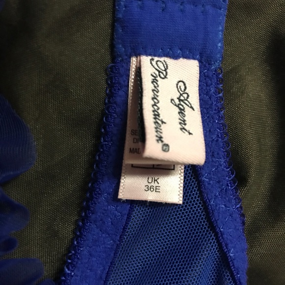 Agent provocateur bra and panty set blue star love