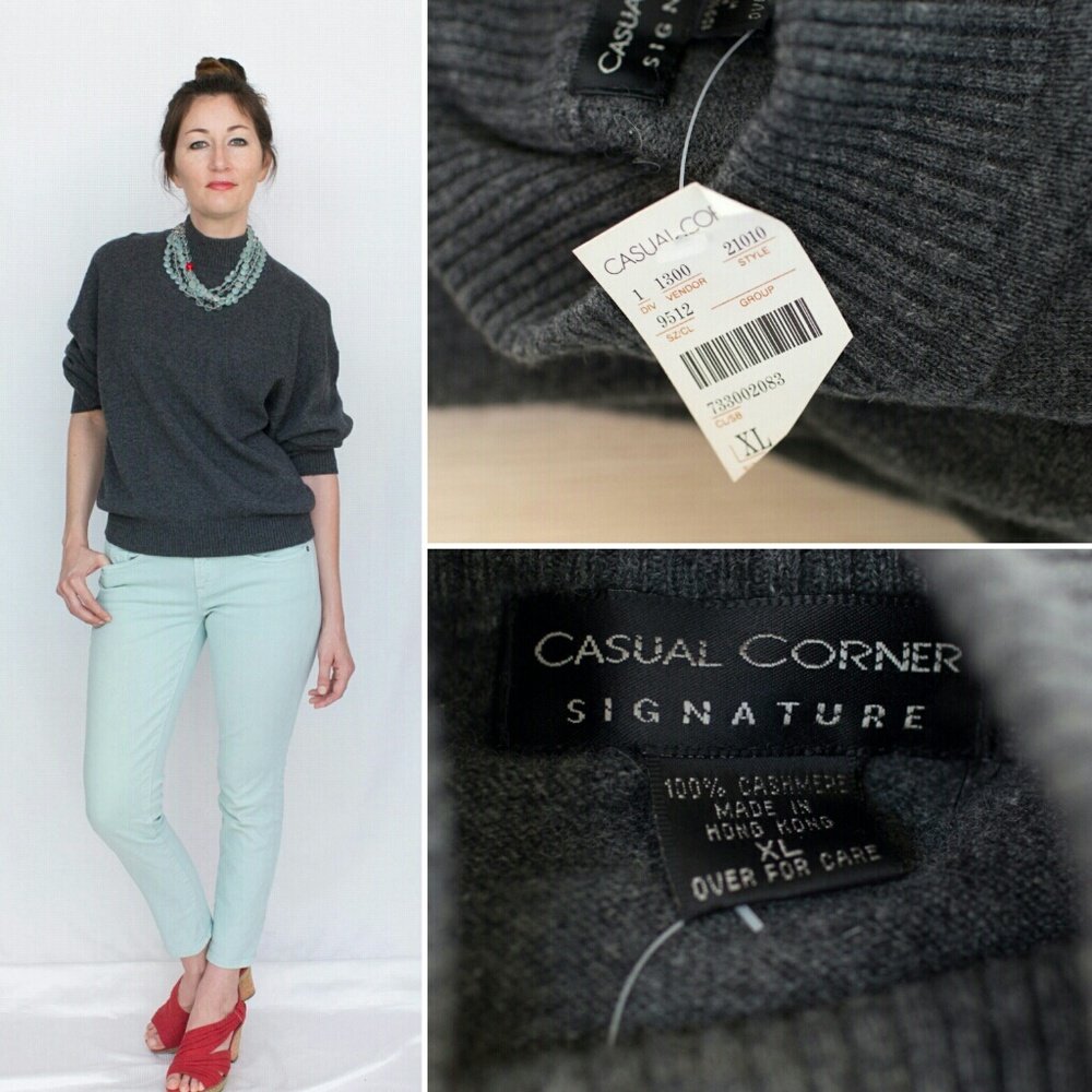Vintage Deadstock Gray Cashmere Pullover