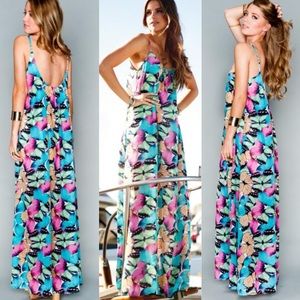 Show Me Your MuMu Trapeze Maxi Dress in Flutterfly