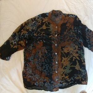 Citron Santa Monica Women's Rayon Silk Button Up