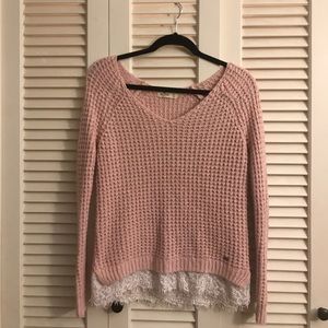 Hollister wool with lace trim sweater