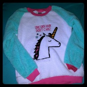 Super fuzzy unicorn pajama set