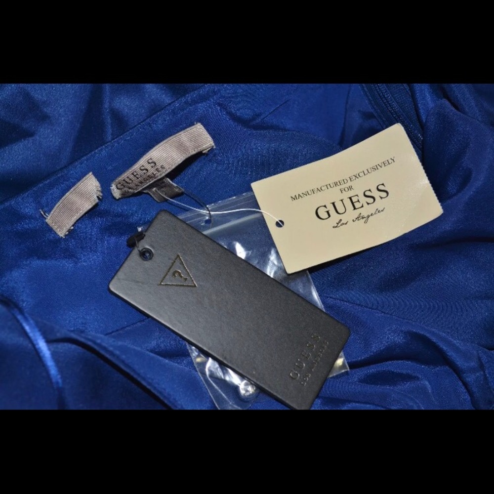 GUESS Blue Sleeveless Deep V-Neck Jumpsuit - Picture 4 of 4