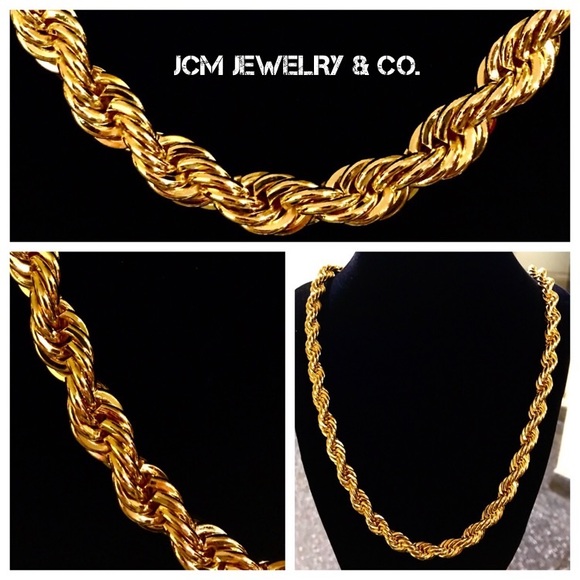 14K Gold Plated 10MM x 30" Rope Necklace
