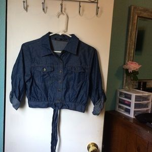 Crop Denim Tie Up Top!