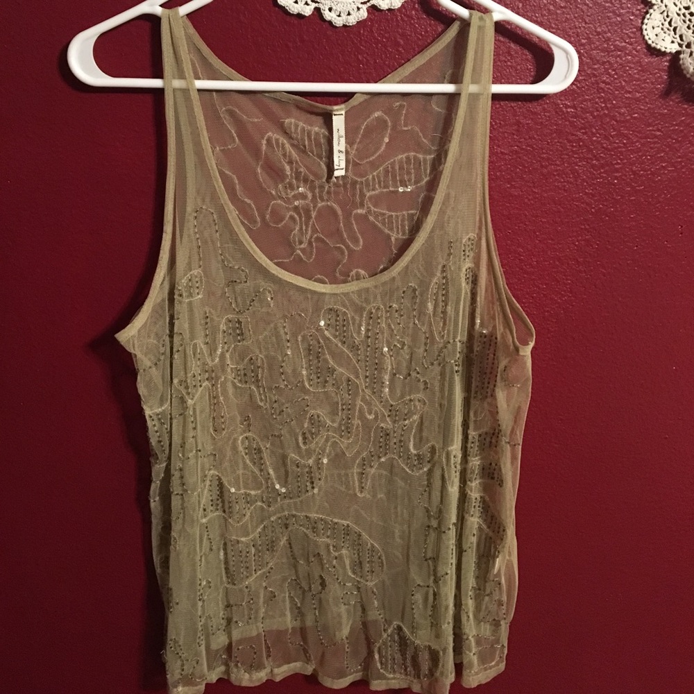 Willow and clay beaded tank top