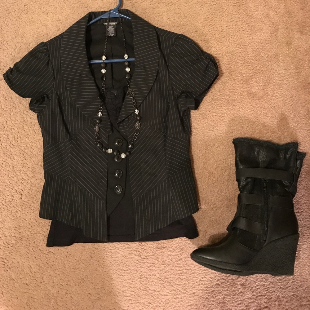 Gorgeous black with white pin stripe Blazer