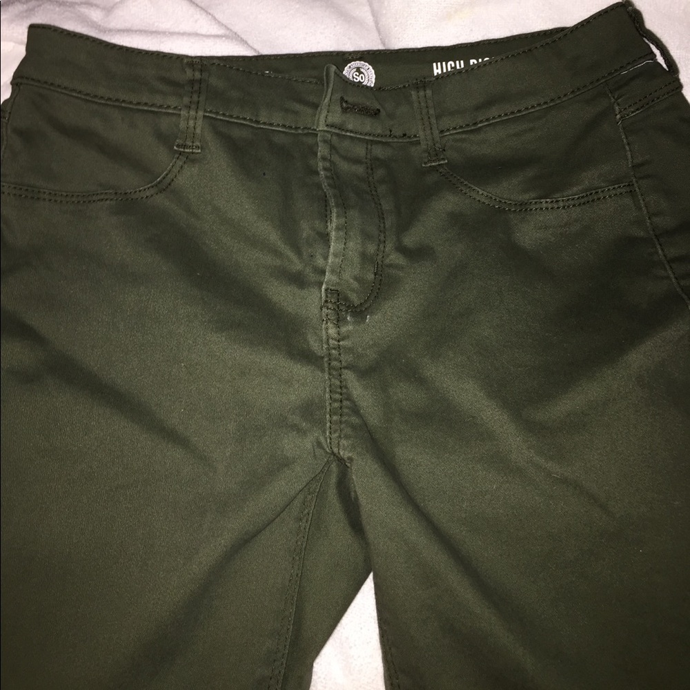 Olive Green High Rise Jeggings with SURPRISE GIFT!