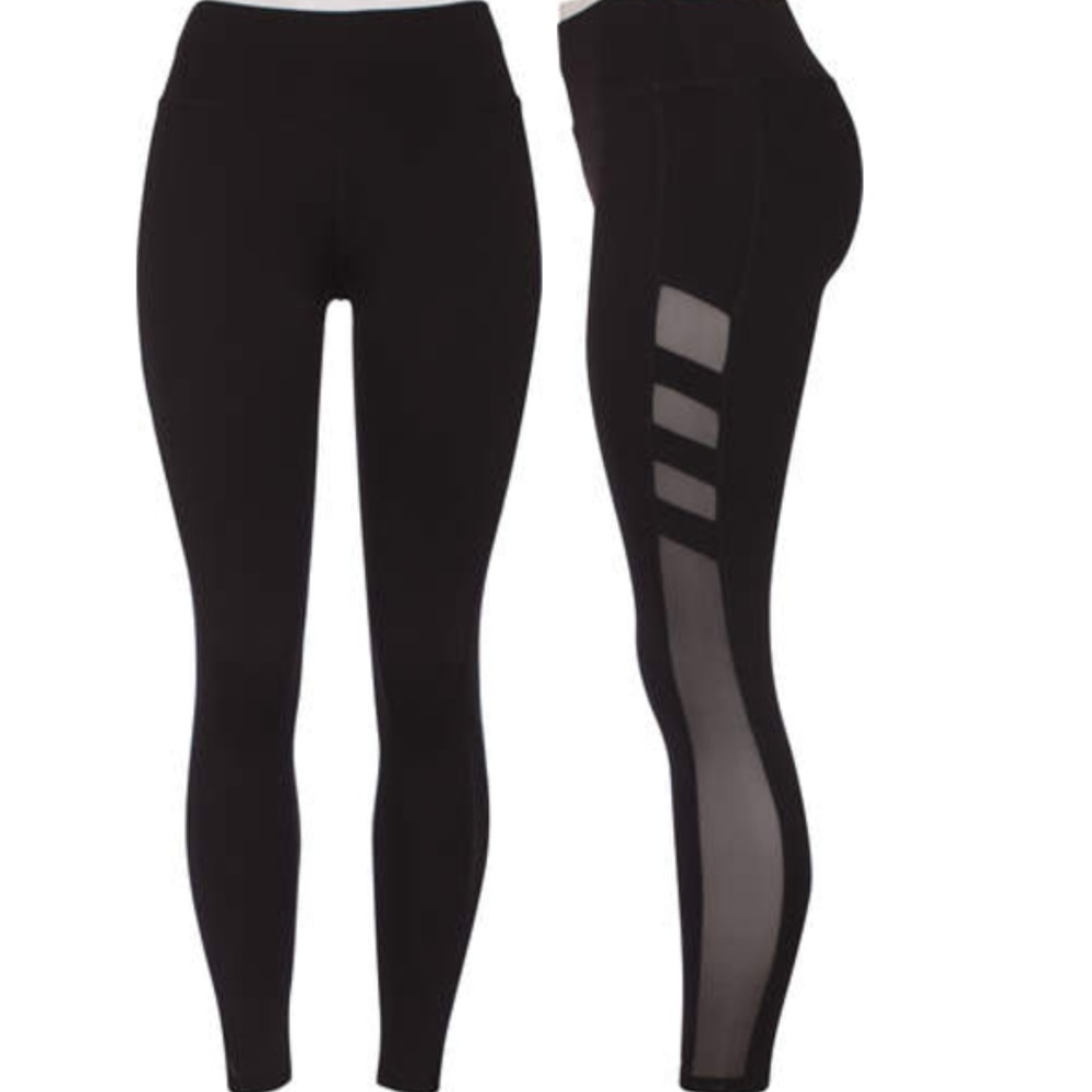 ❕Pop Fit Black Workout Leggings with Mesh Insert❕