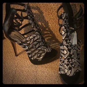 Variety of shoes. Bebe. Privilege. Louboutin.