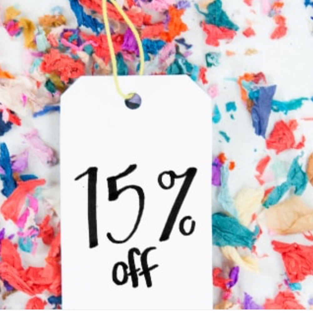 Bundle 2 or more items and receive 15% off