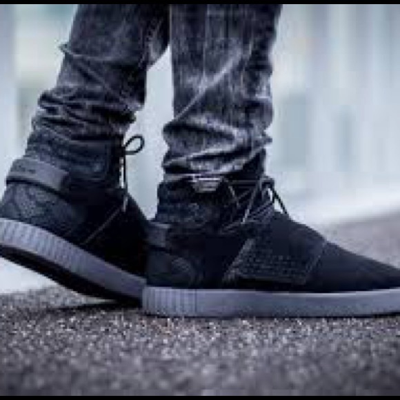 adidas Other - Adidas Tubular Invader Black Suede Shoe