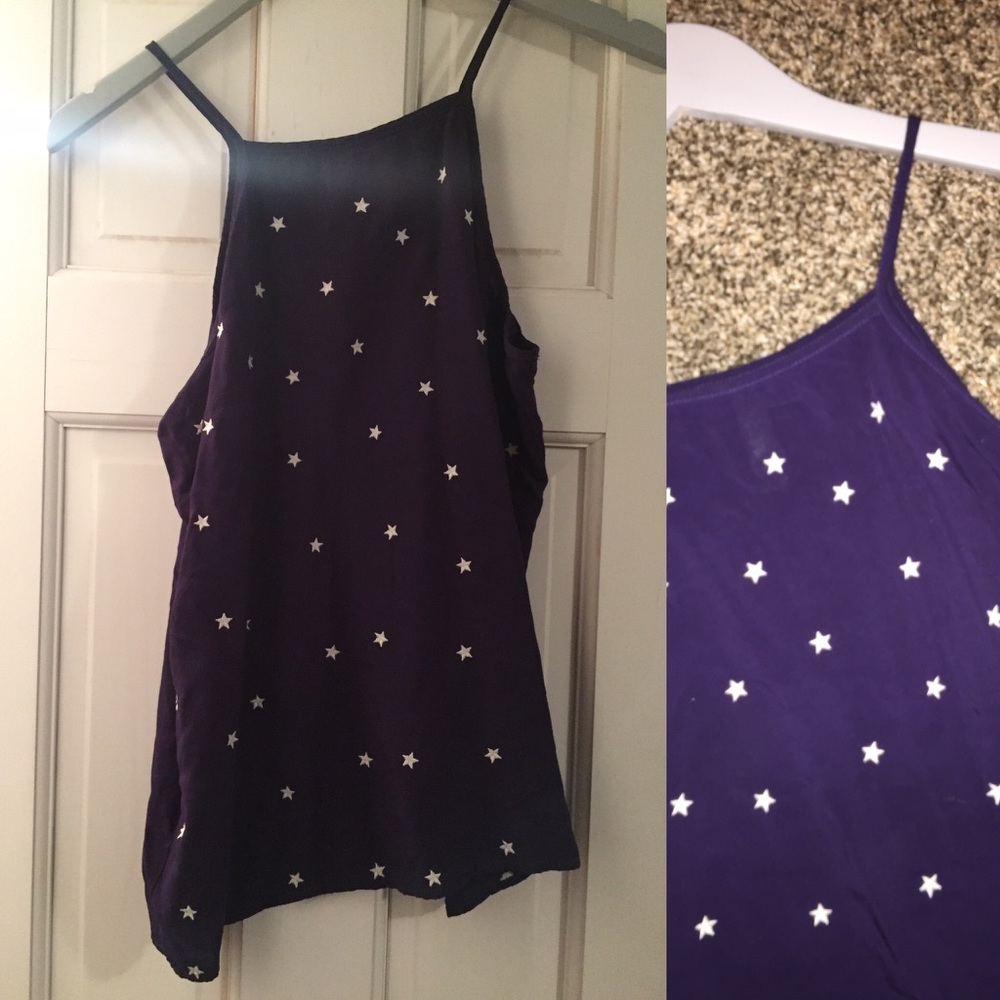 Navy blue star Francesca's tank top