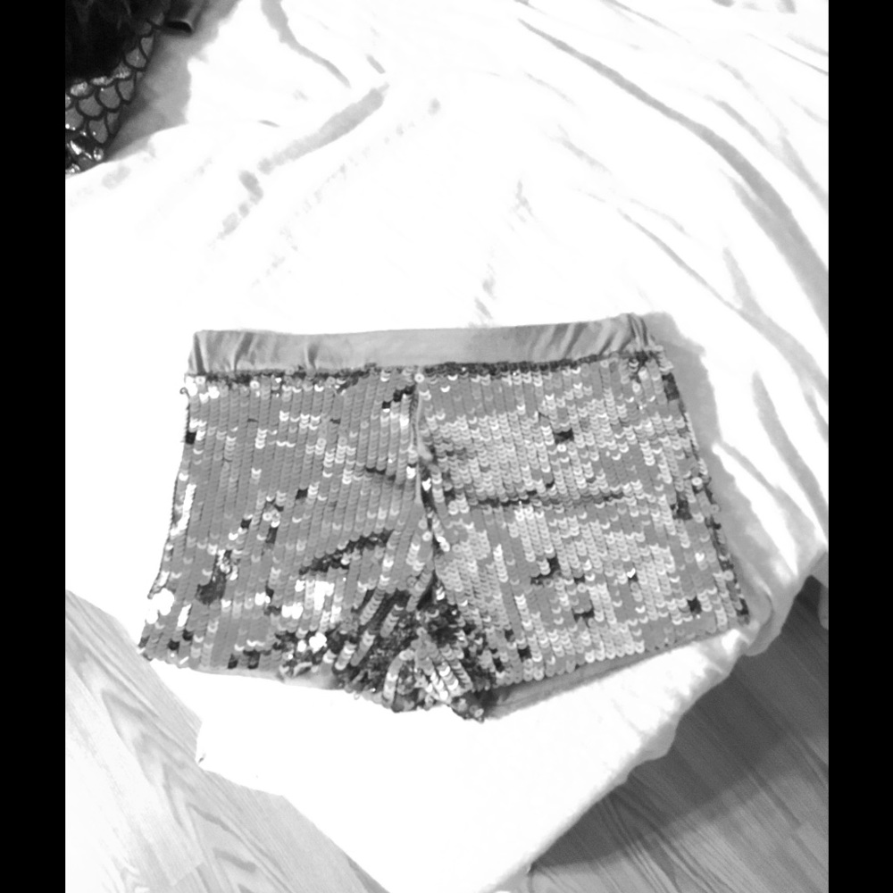 Medium Silver Sequin Shorts or Hot Pants