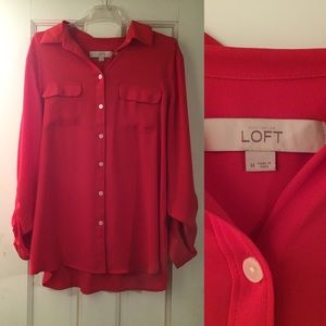 Loft dress shirt button up red