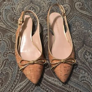 Franco Sarto cork sling back flats.  Size 7 1/2