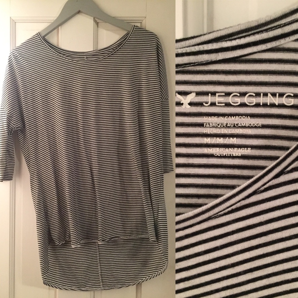 American Eagle 3/4 sleeve striped juggling shirt