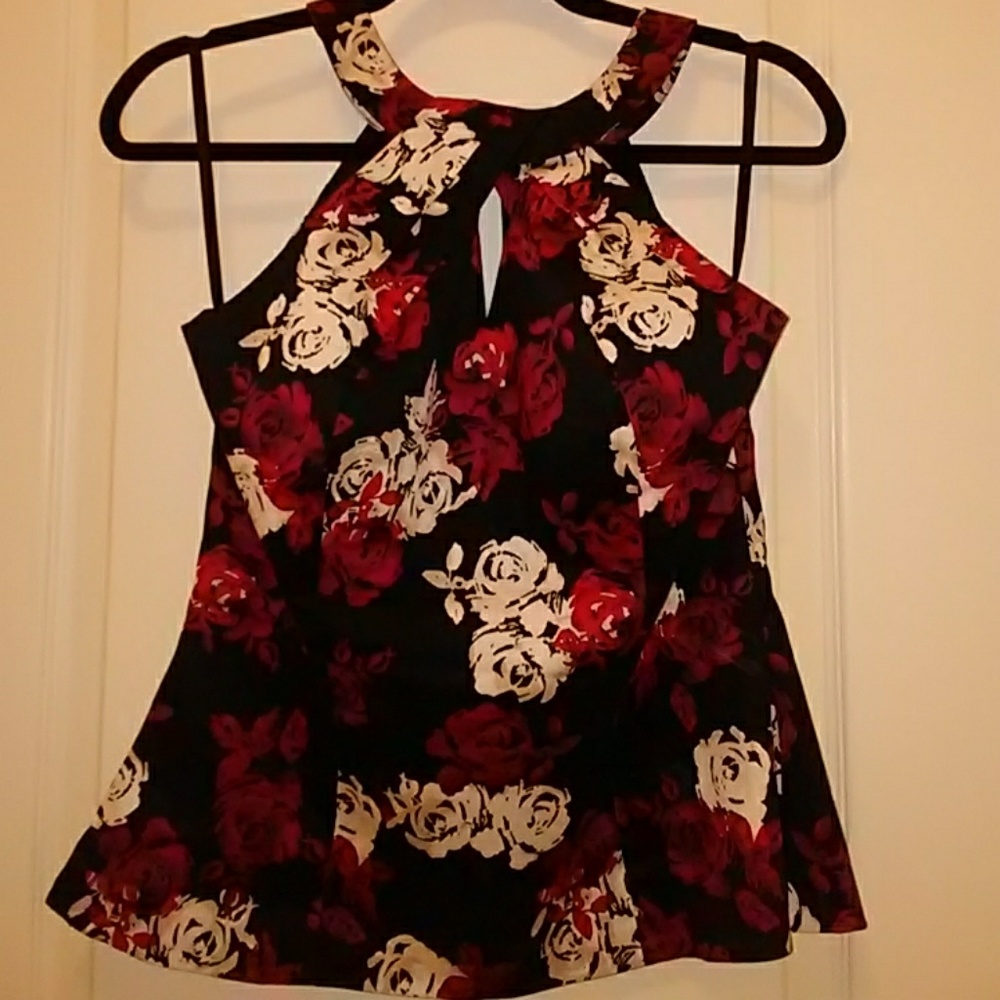 White House Black Market Black Sleeveless Blouse