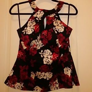 White House Black Market Black Sleeveless Blouse
