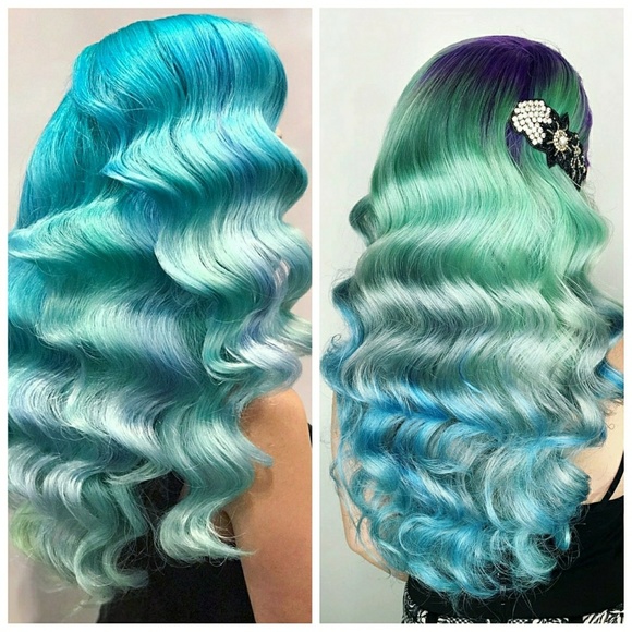 Turquoise Green Wave Full Lace Wig 22-24 inches!!