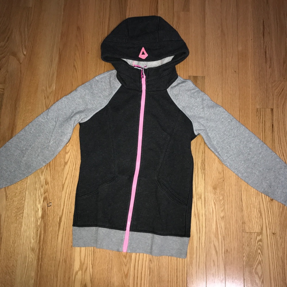 Ivivva grey and pink "good in the hood hoodie"