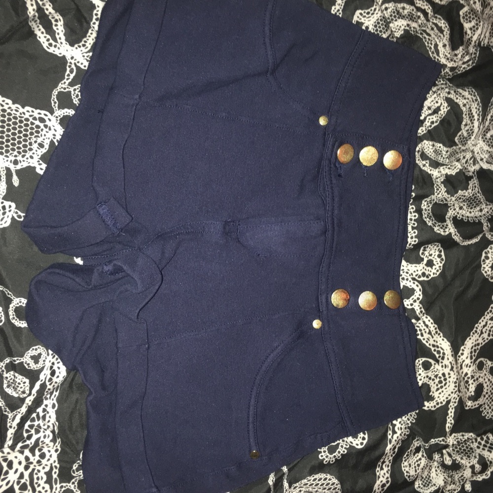 Blue high waisted shorts