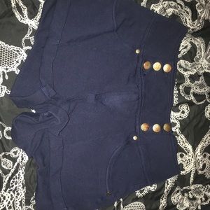 Blue high waisted shorts