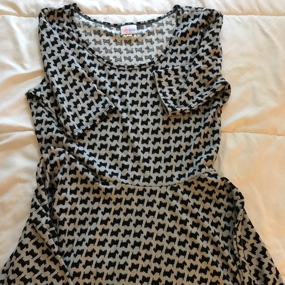 LuLaRoe Nicole dress XL Scottie dog print