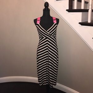 Ted Baker Black and Cream Stripe Dress