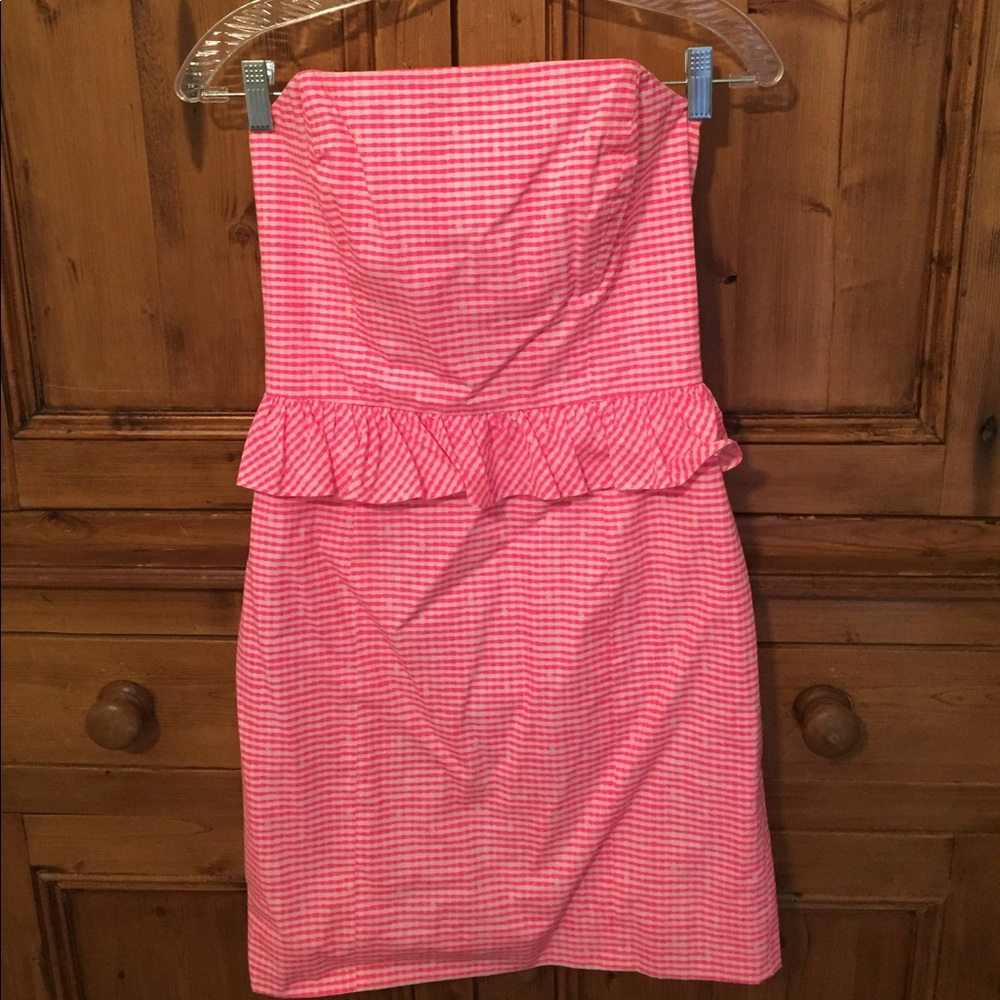 WORN ONCE!! Lilly Pulitzer strapless peplum dress