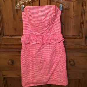 WORN ONCE!! Lilly Pulitzer strapless peplum dress