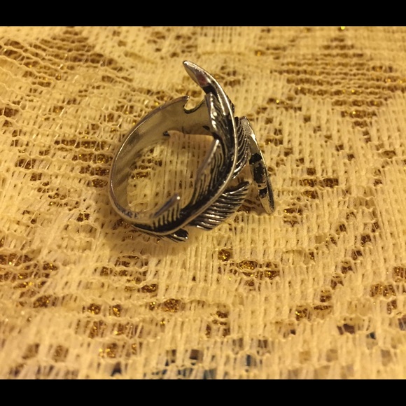 Stainless Steel Vintage Feather Bohemian Band Ring - Picture 5 of 5
