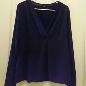 Ann Taylor Navy Longsleeve Blouse
