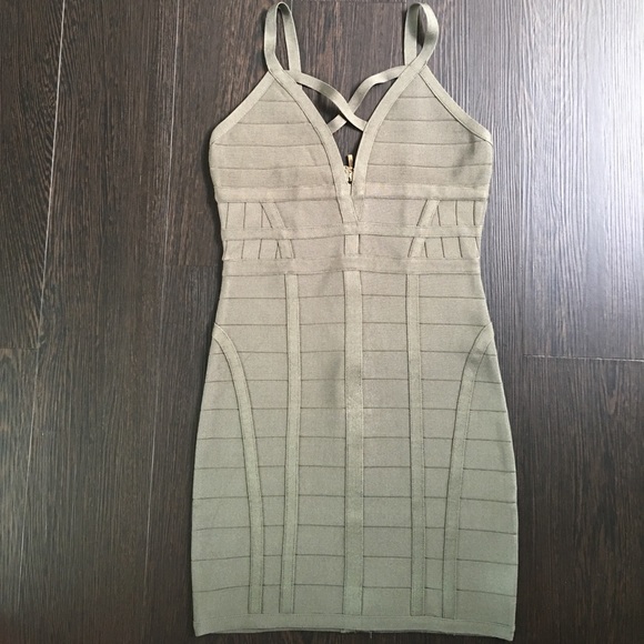 bebe Dresses & Skirts - NWOT BEBE Olive Green Strappy Mini Dress (S)