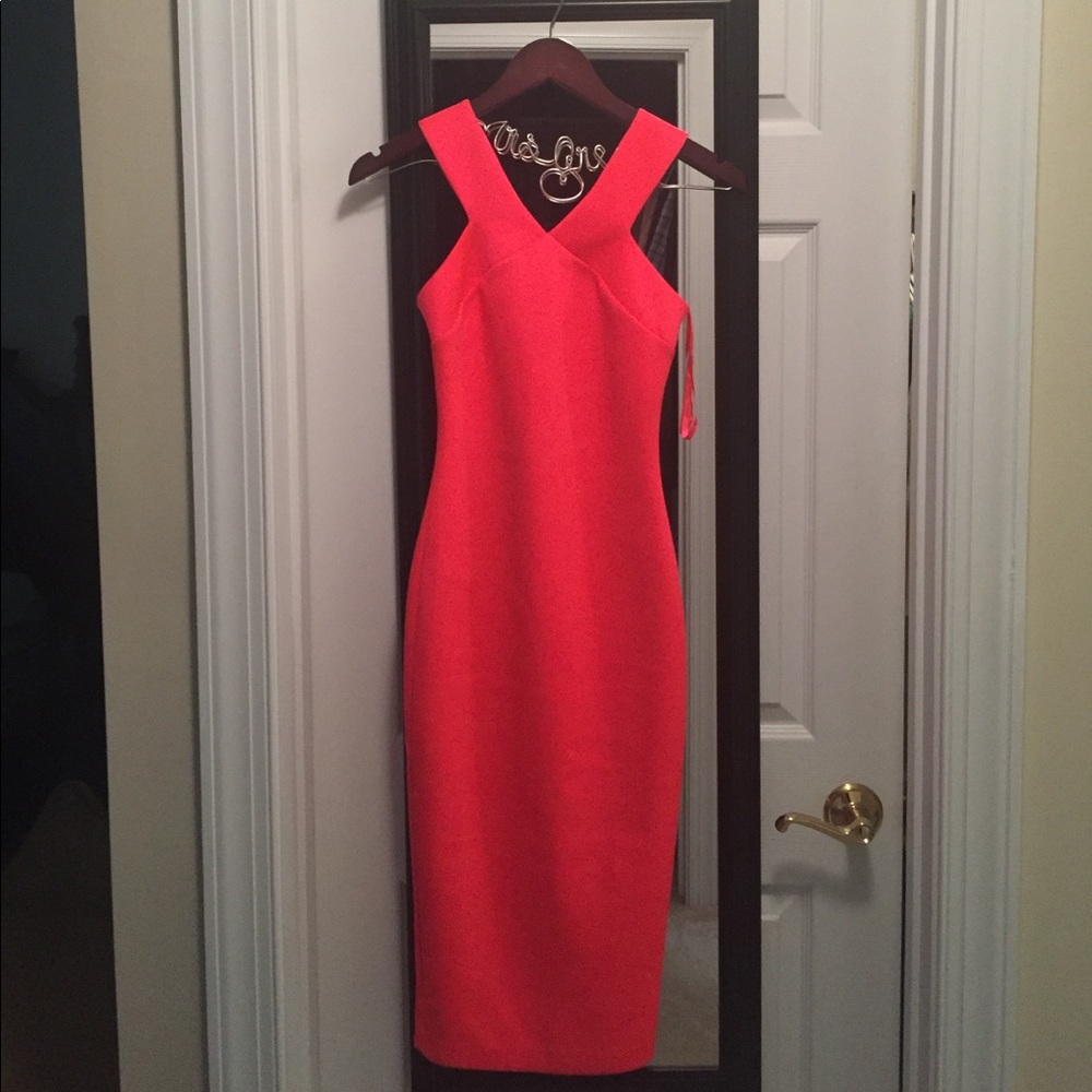 Ted Baker Hot Coral Midi Dress