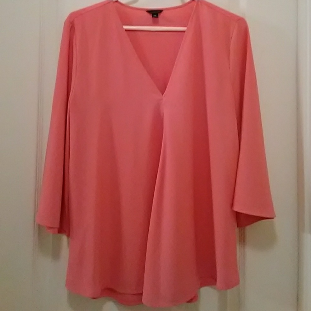 Ann Taylor Coral V-Neck Blouse