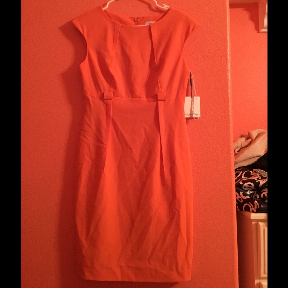 Calvin Klein Orange Dress Size 4