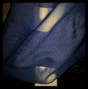 Royal Blue Sheer striped Scarf