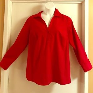 Venezia red collared shirt.