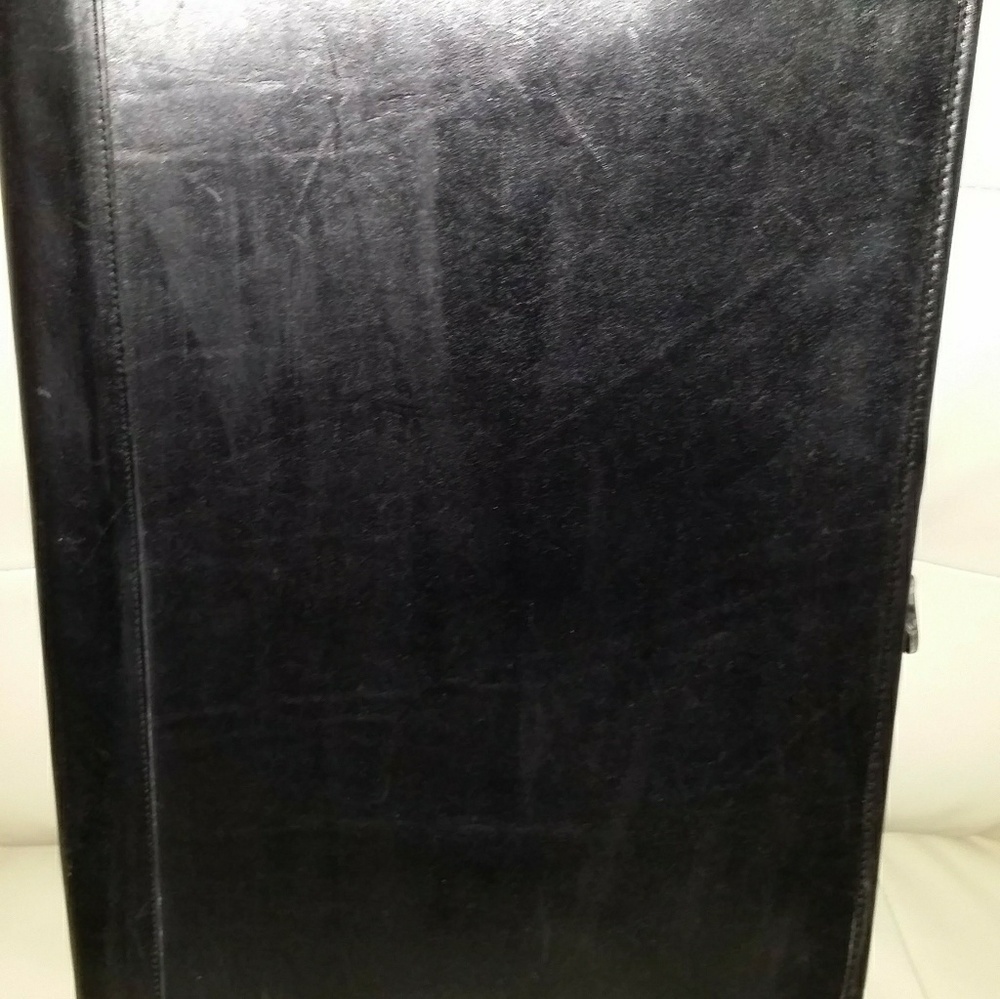 Coach XL Black Leather Zip Business Portfolio Case