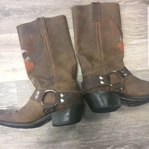 Harley Davidson Harness Boots Brown Sz 5