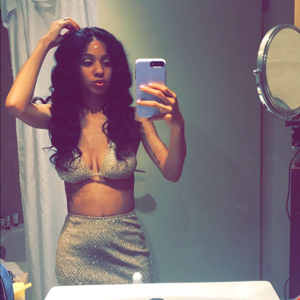 Gold two piece dress