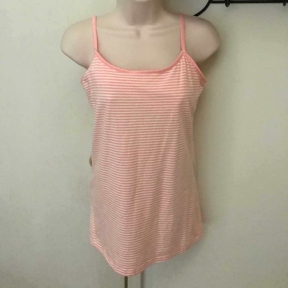 Gently Used Peach and White Stripped Tank Top S-L