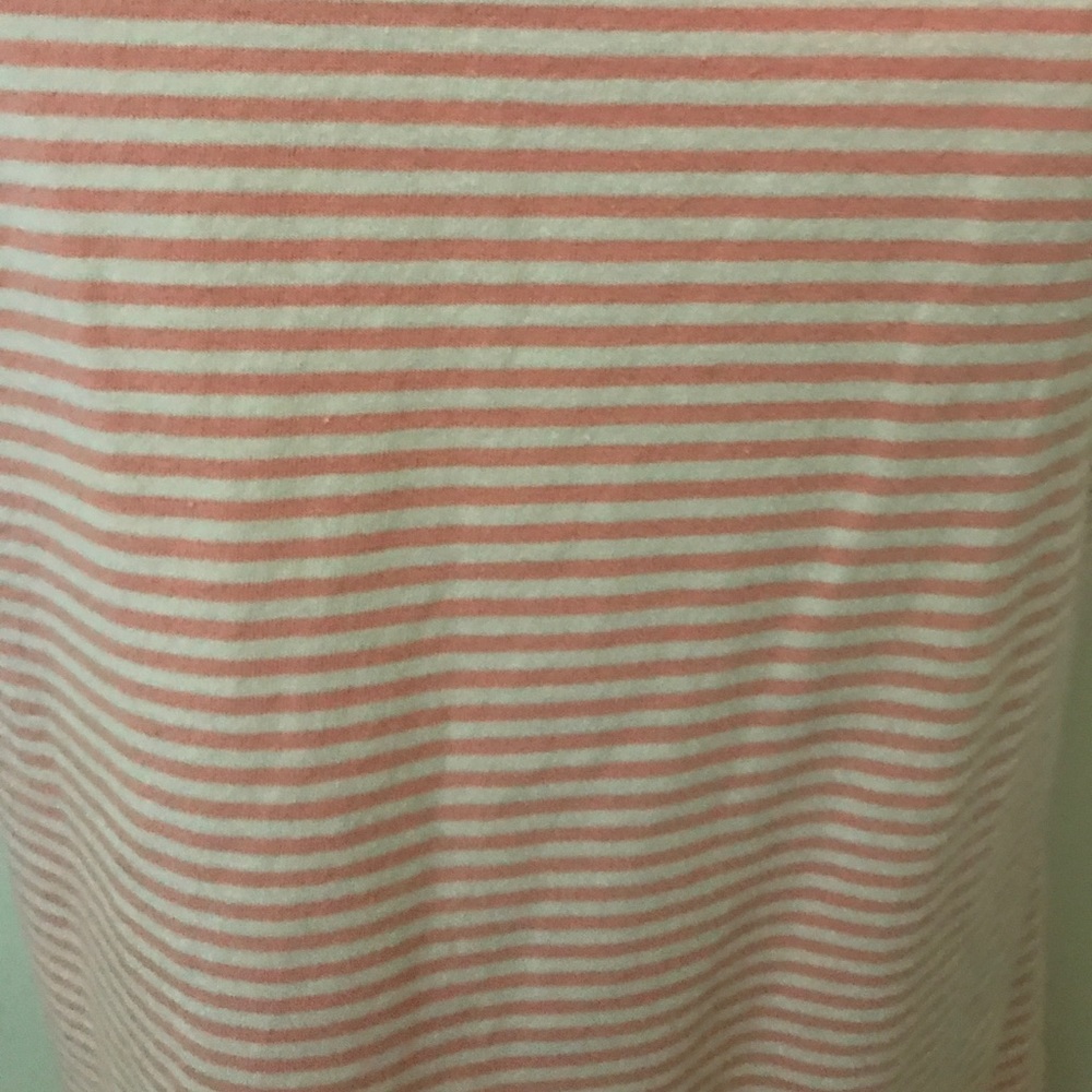 Gently Used Peach and White Stripped Tank Top S-L - Picture 2 of 5