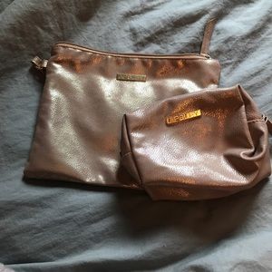 Two Piece Set Rose Gold Cosmetic Case Set