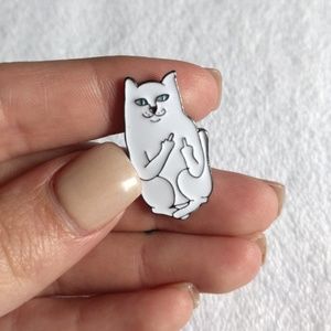 Meme cat enamel pin brooch