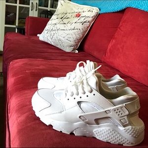 All white nike huarache